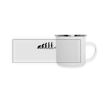 Shiba Inu - Panorama Emaille-Tasse - Weiß - Vorne