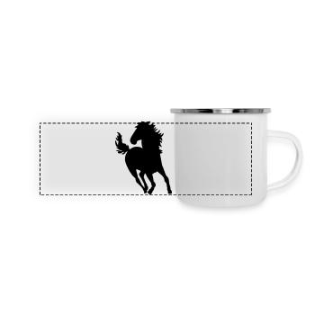 horse animal - Mug panoramique émaillé - blanc - Devant