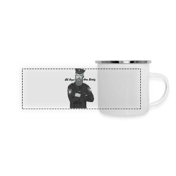 Bärtig Cop - Panorama Emaille-Tasse - Weiß - Vorne