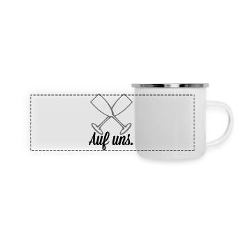 Auf uns Sekt - Panorama Emaille-Tasse - Weiß - Vorne