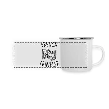 französisch Reisenden - Panorama Emaille-Tasse - Weiß - Vorne