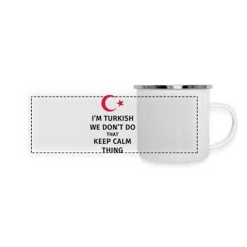 Turquie turk cadeau turc drôle dire - Mug panoramique émaillé - blanc - Devant