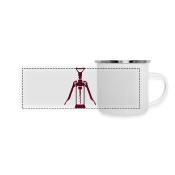 Korkenzieher_2_c1 - Panorama Emaille-Tasse - Weiß - Vorne