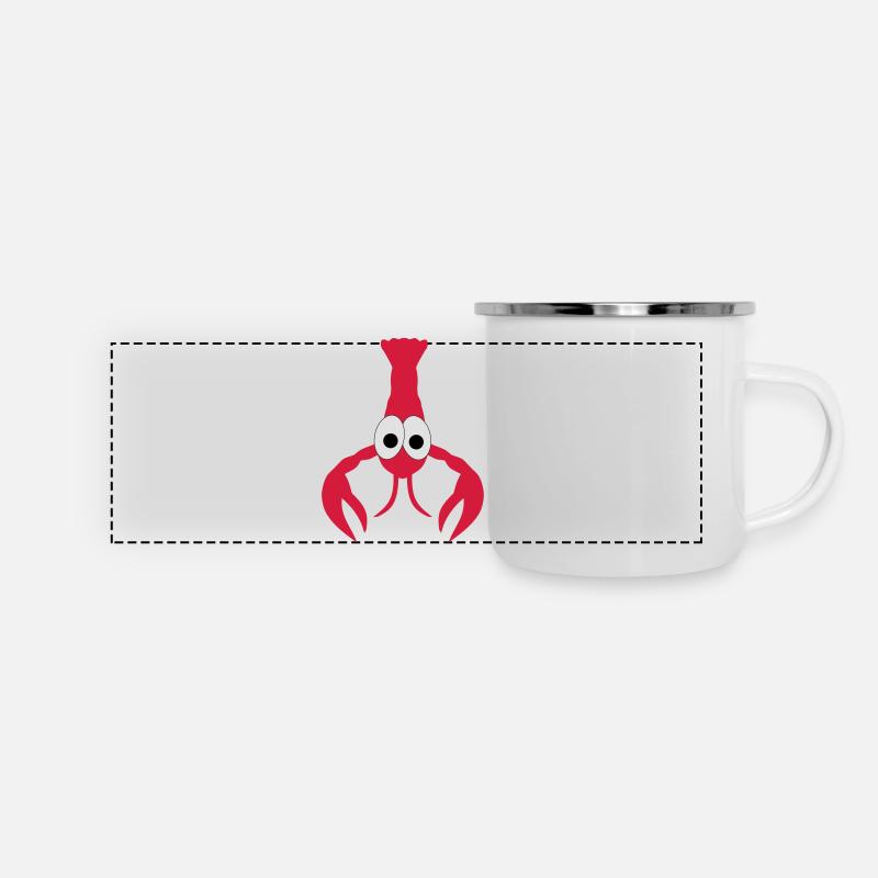 lobster - Panorama Emaille-Tasse - Weiß