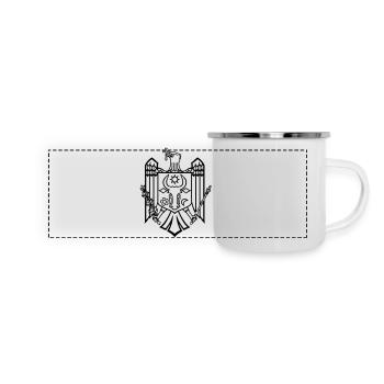 drapeau moldave emblème de Chisinau Moldavie - Mug panoramique émaillé - blanc - Devant