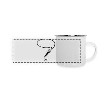 Microphone Bubble (Your Text) - Panorama Emaille-Tasse - Weiß - Vorne