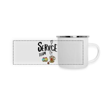 Service Team - Panorama Emaille-Tasse - Weiß - Vorne