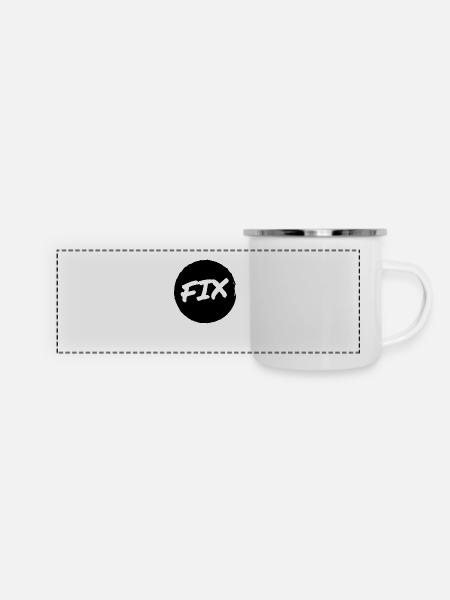 Fix - 100% sicher, fix hoit Oida ;-) - Panorama Emaille-Tasse - Weiß
