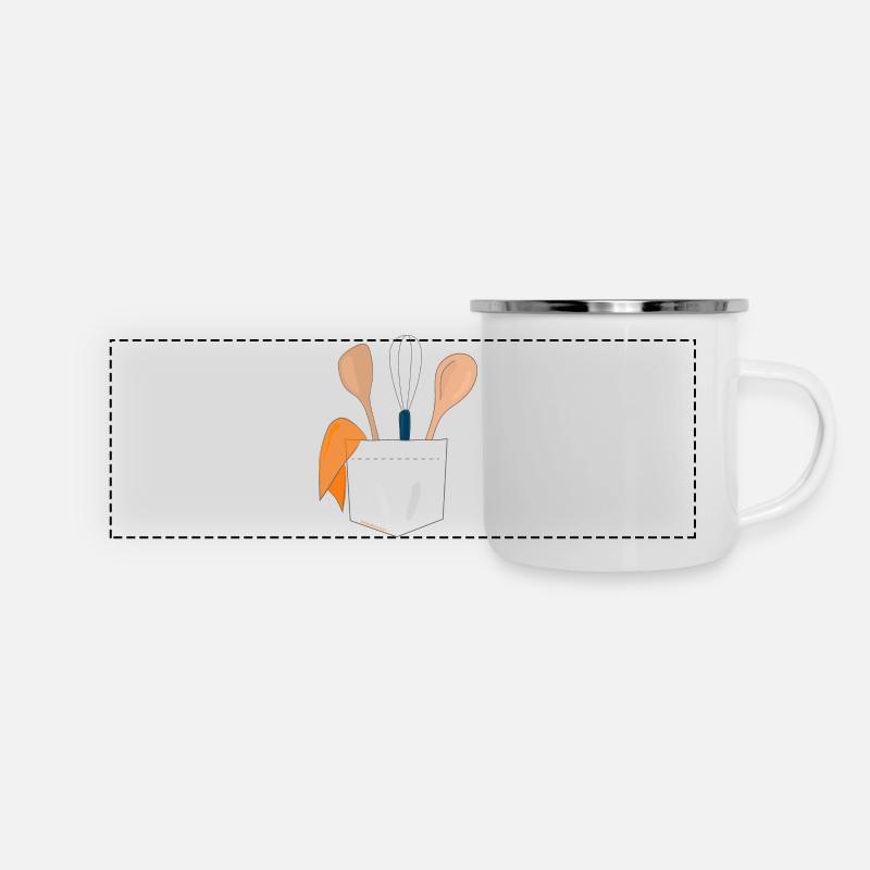 Cooking tools in pocket - Panoramic Camper Mug - white