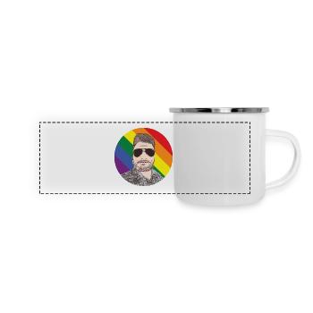 Homme gay - Mug panoramique émaillé - blanc - Devant
