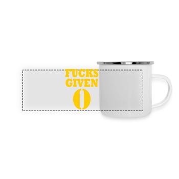 Zero fucks given - Panorama Emaille-Tasse - Weiß - Vorne