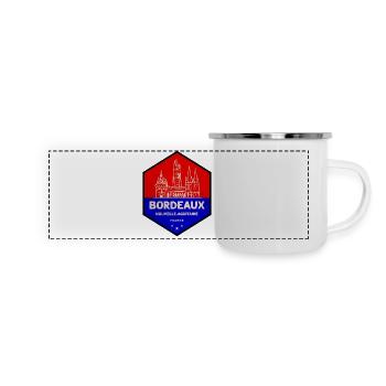 Bordeaux Wappen Rot Blau - Panorama Emaille-Tasse - Weiß - Vorne