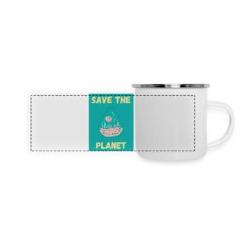 ÖKOLOGIE. PLANET. NATUR. GARTEN. BAUM. BLUME - Panorama Emaille-Tasse - Weiß - Vorne