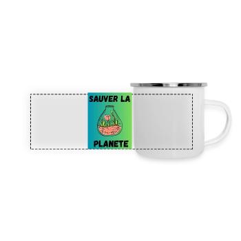 JOUR DE LA TERRE. ECOLOGIE. PLANETE. ENVIRONNEMENT - Mug panoramique émaillé - blanc - Devant