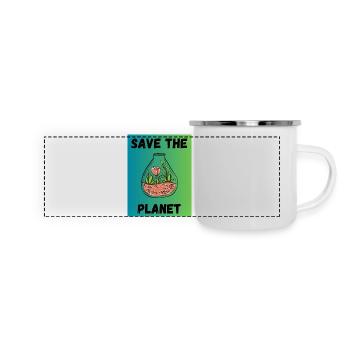 PLANETE. JOUR DE LA TERRE. ECOLOGIE. PLANETE. BIO - Mug panoramique émaillé - blanc - Devant