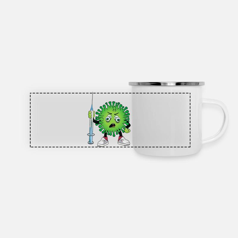Virus avec seringue - Mug panoramique émaillé - blanc