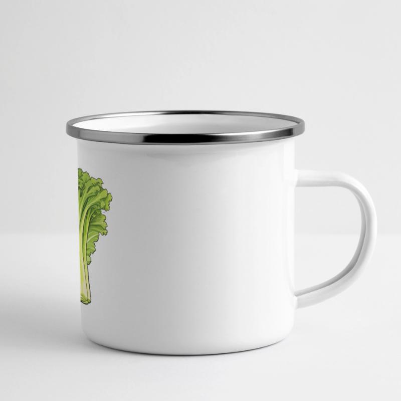 Stangensellerie oder Staudensellerie Panorama Emaille-Tasse