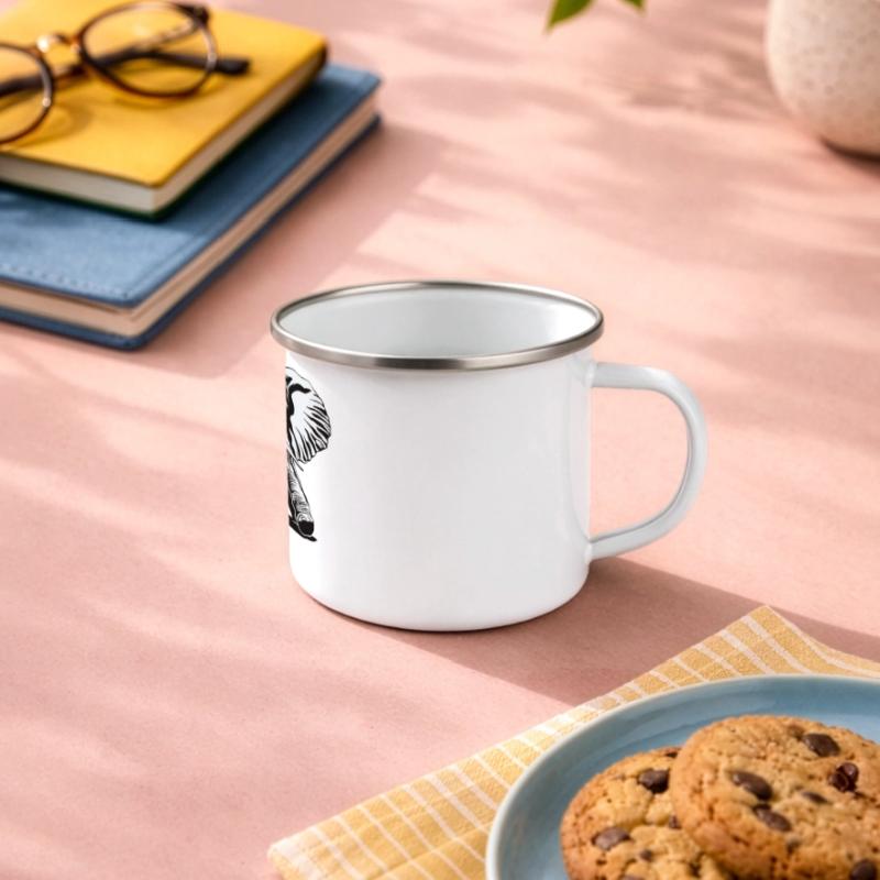 Elefant Elephant Tier Zoo Afrika Safari Savanne Panorama Emaille-Tasse