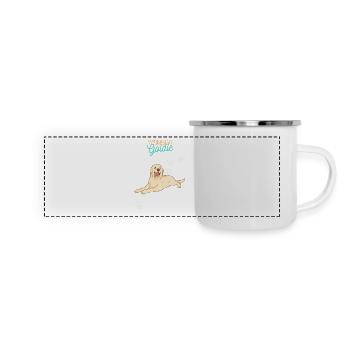 Team Goldie (Golden Retriever) - Panorama Emaille-Tasse - Weiß - Vorne