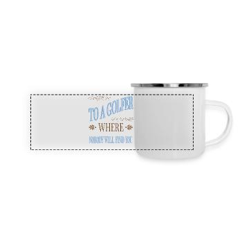 quote golf shirt statement putter golfhair - Panorama Emaille-Tasse - Weiß - Vorne