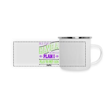 Cat Lover Cool Cats Geek Love Guenon aw - Panoramic Camper Mug - white - Front