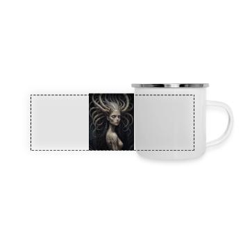 alien parasite took control over a woman monster - Panoramic Camper Mug - white - Front