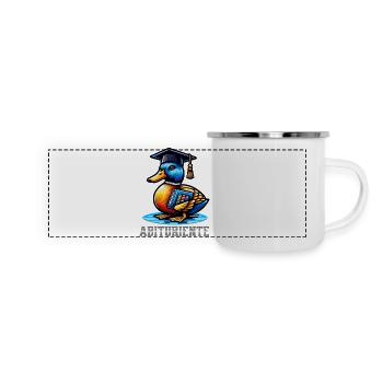Abituriente Abi Motto - Panorama Emaille-Tasse - Weiß - Vorne