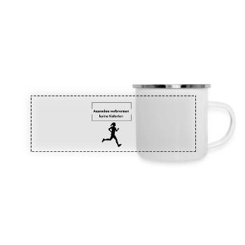Ausreden verbrennen keine Kalorien - Panorama Emaille-Tasse - Weiß - Vorne