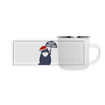 Joyeux Noël Chat - Mug panoramique émaillé - blanc - Devant
