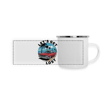 Lass uns verlieren - Panorama Emaille-Tasse - Weiß - Vorne