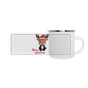 Merry Christmas - Panorama Emaille-Tasse - Weiß - Vorne