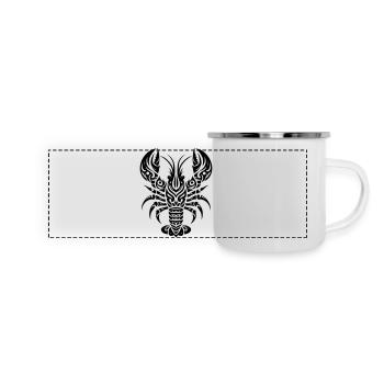 Homard Tribal - Mug panoramique émaillé - blanc - Devant
