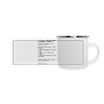 Éthique de travail - Mug panoramique émaillé - blanc - Devant