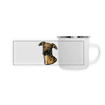 Galgo Español – Stolz & Schönheit - Panorama Emaille-Tasse - Weiß - Vorne