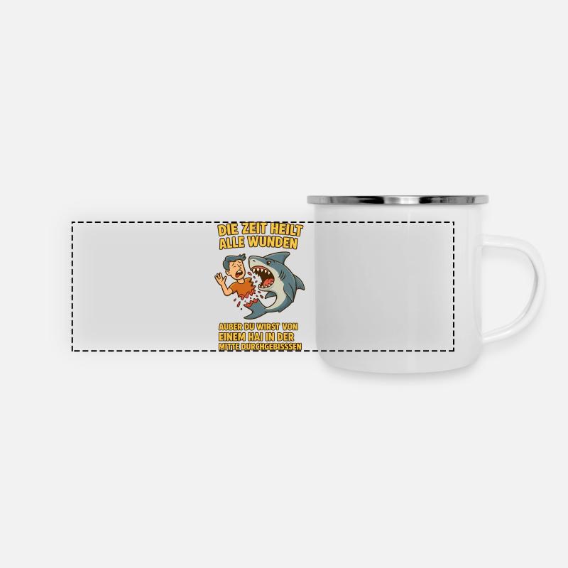 Le temps guérit le requin endolori - Mug panoramique émaillé - blanc