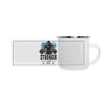 Stronger - Panorama Emaille-Tasse - Weiß - Vorne
