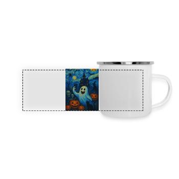 Fantaisie Halloween Van Gogh - Mug panoramique émaillé - blanc - Devant