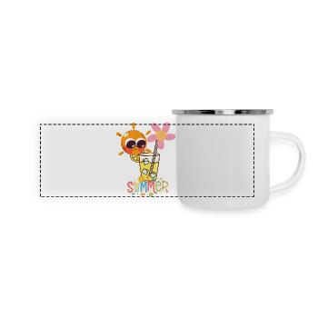 Sommerstimmung – schöne Sonne und Getränk. - Panorama Emaille-Tasse - Weiß - Vorne