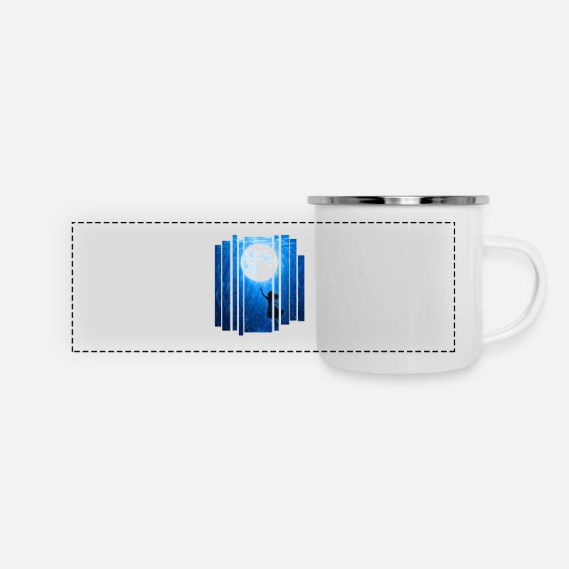 underwater moon with girl - Panoramic Camper Mug - white