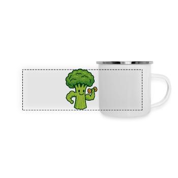 Gains de brocoli - Mug panoramique émaillé - blanc - Devant