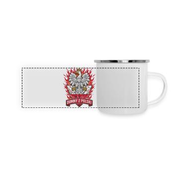 Dumny z olski stolz auf Polen - Panorama Emaille-Tasse - Weiß - Vorne