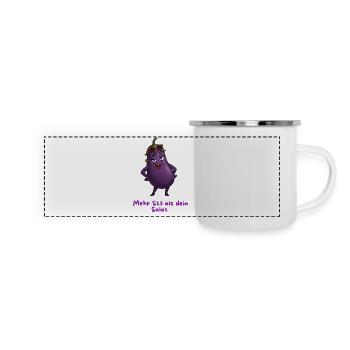Plus de style que votre caricature d’aubergine à salade - Mug panoramique émaillé - blanc - Devant