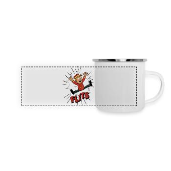 Franky in einem Blitz - Panorama Emaille-Tasse - Weiß - Vorne