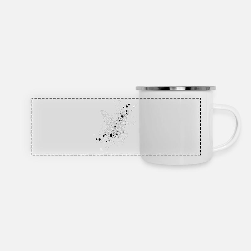 Papillon Blanc - Mug panoramique émaillé - blanc