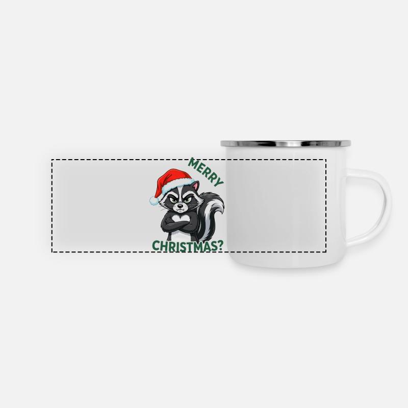 Anti Christmas Christmas Grouch Grumpy Skunk - Panoramic Camper Mug - white
