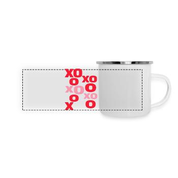 Lettres d’amour XO Typographie mignonne de la Saint-Valentin - Mug panoramique émaillé - blanc - Devant