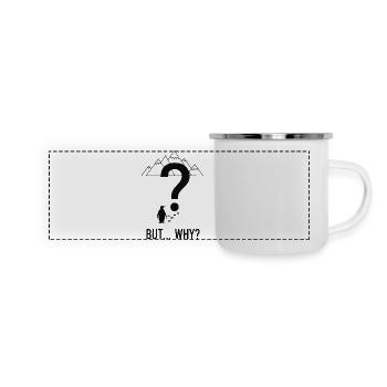 ABER WARUM? Pinguin - Panorama Emaille-Tasse - Weiß - Vorne