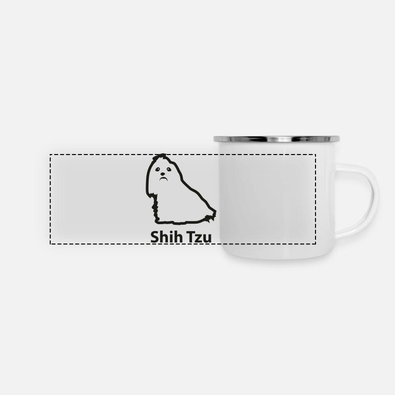 Shih Tzu - Mug panoramique émaillé - blanc