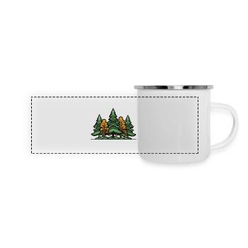 Wald Bäume - Panorama Emaille-Tasse - Weiß - Vorne