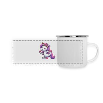 Unicorn Yoga Meditation Meditation Autogenic Train - Panoramic Camper Mug - white - Front